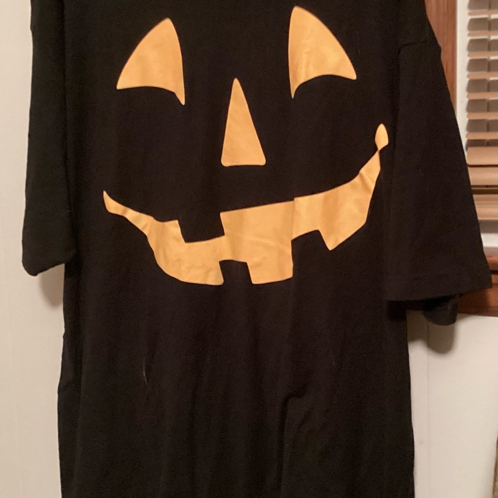 Black and Orange Pumpkin Face Tunic Top
